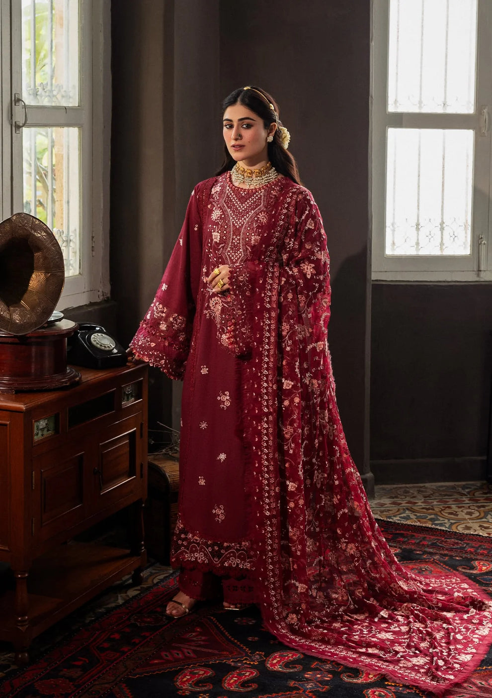Kahf - Karandi with Embroidered Chiffon Collection '25