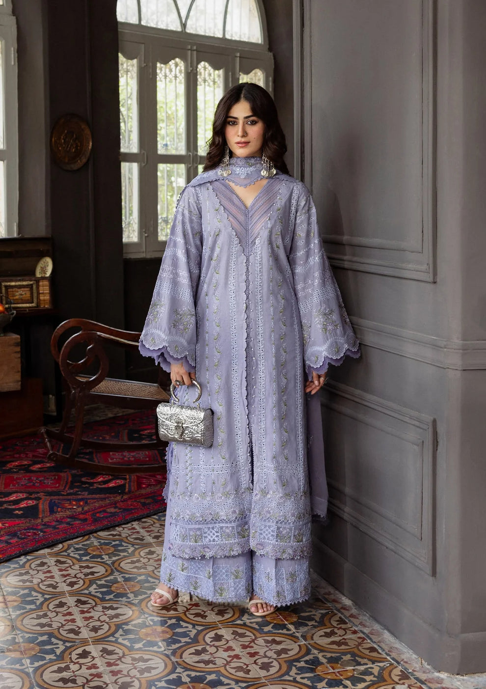 Kahf - Karandi with Embroidered Chiffon Collection '25