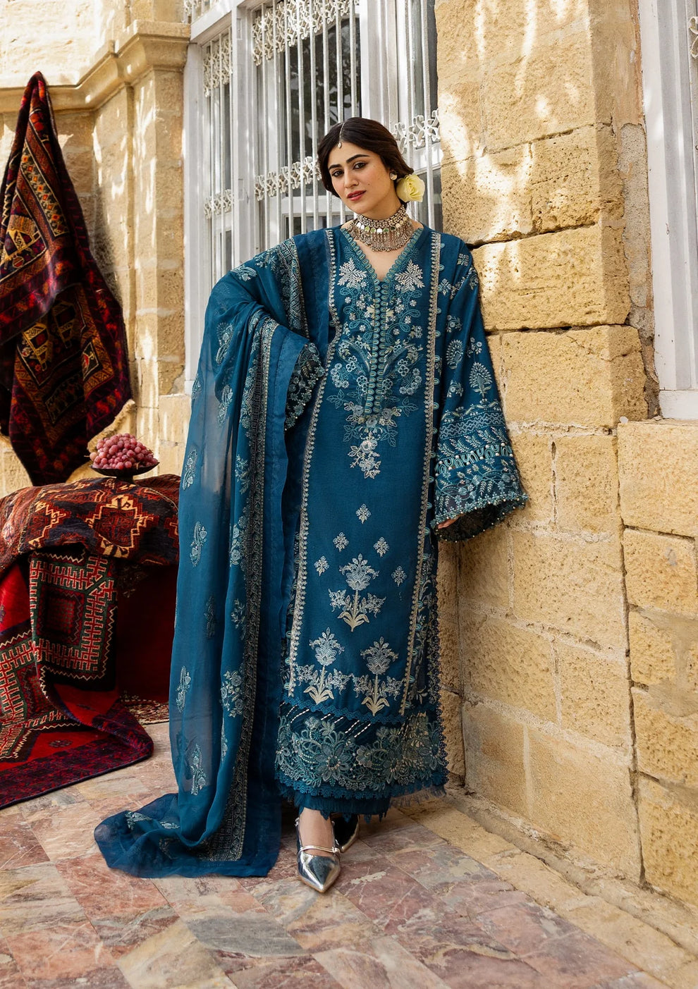 Kahf - Karandi with Embroidered Chiffon Collection '25