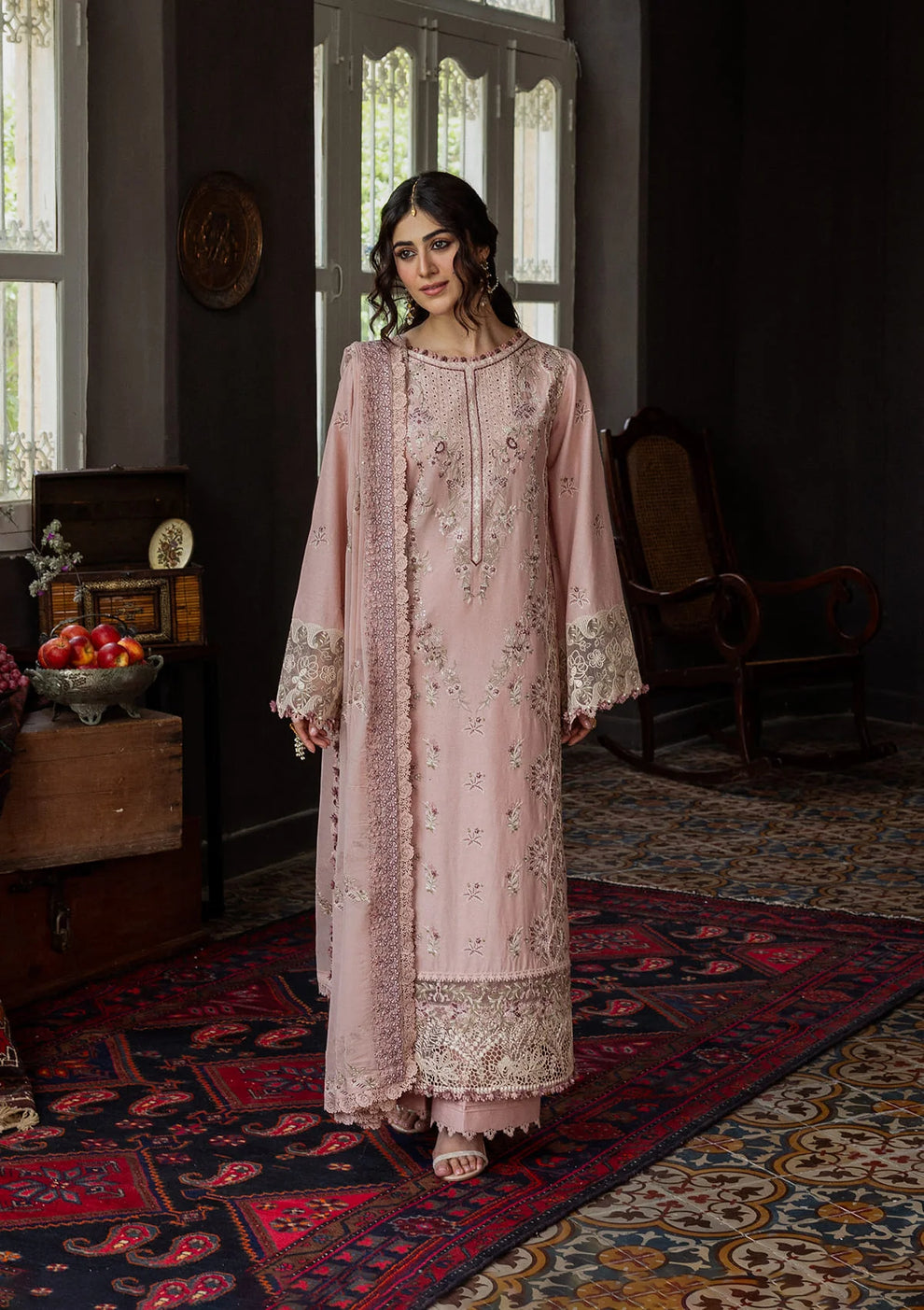 Kahf - Karandi with Embroidered Chiffon Collection '25