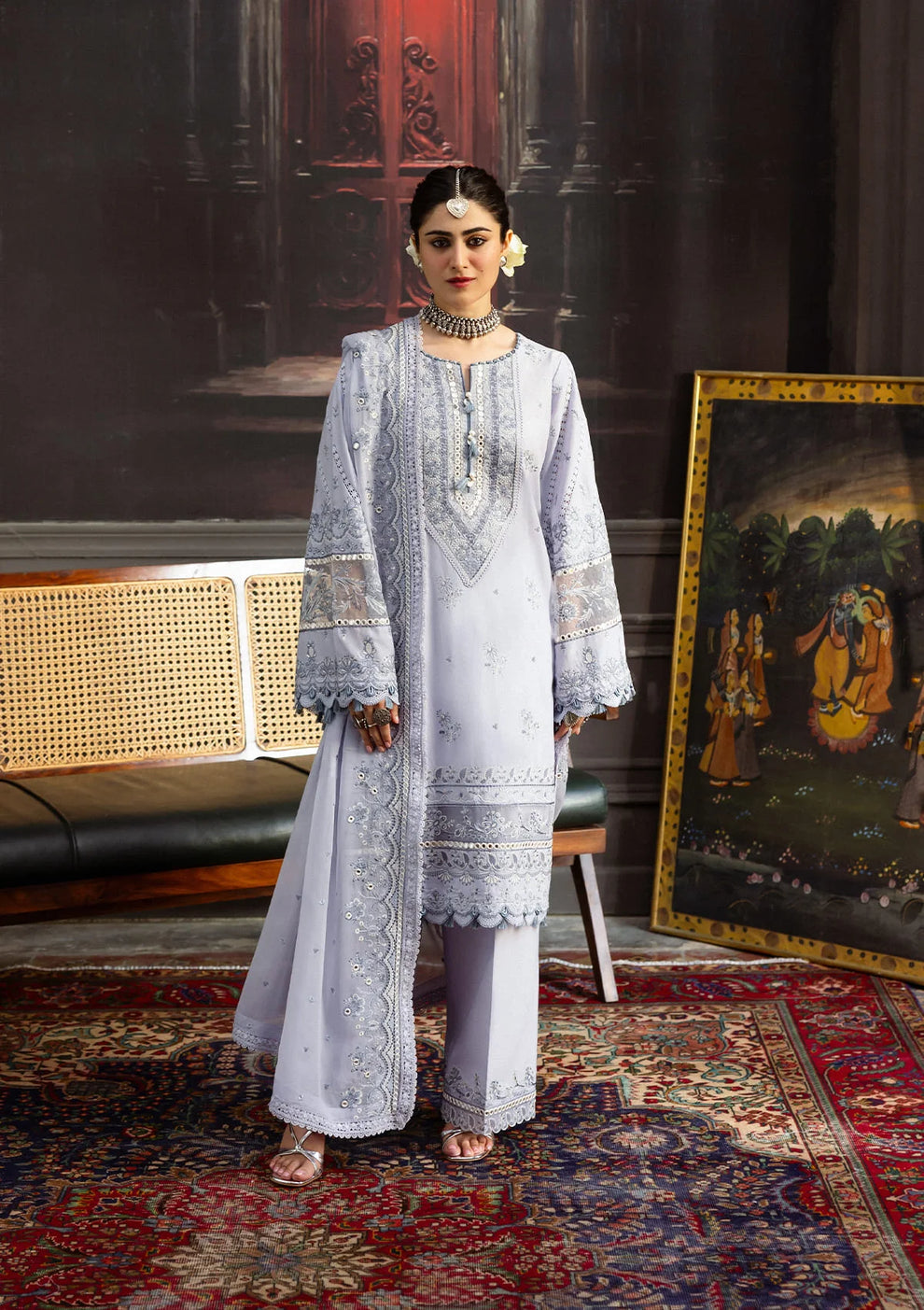 Kahf - Karandi with Embroidered Chiffon Collection '25