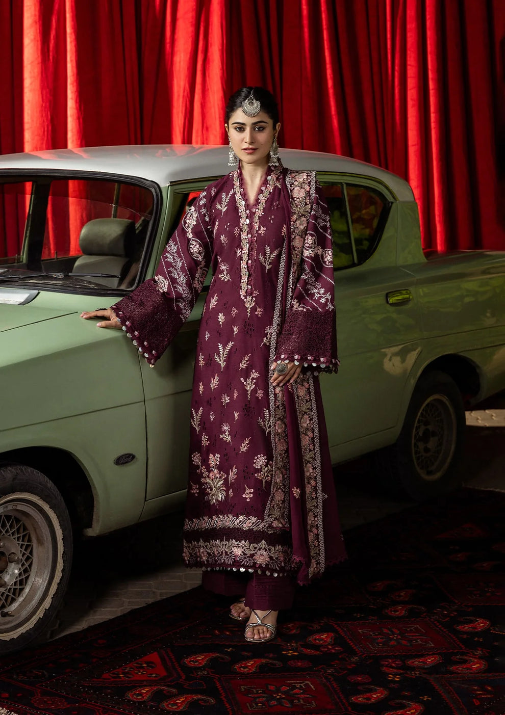 Kahf - Karandi with Embroidered Chiffon Collection '25