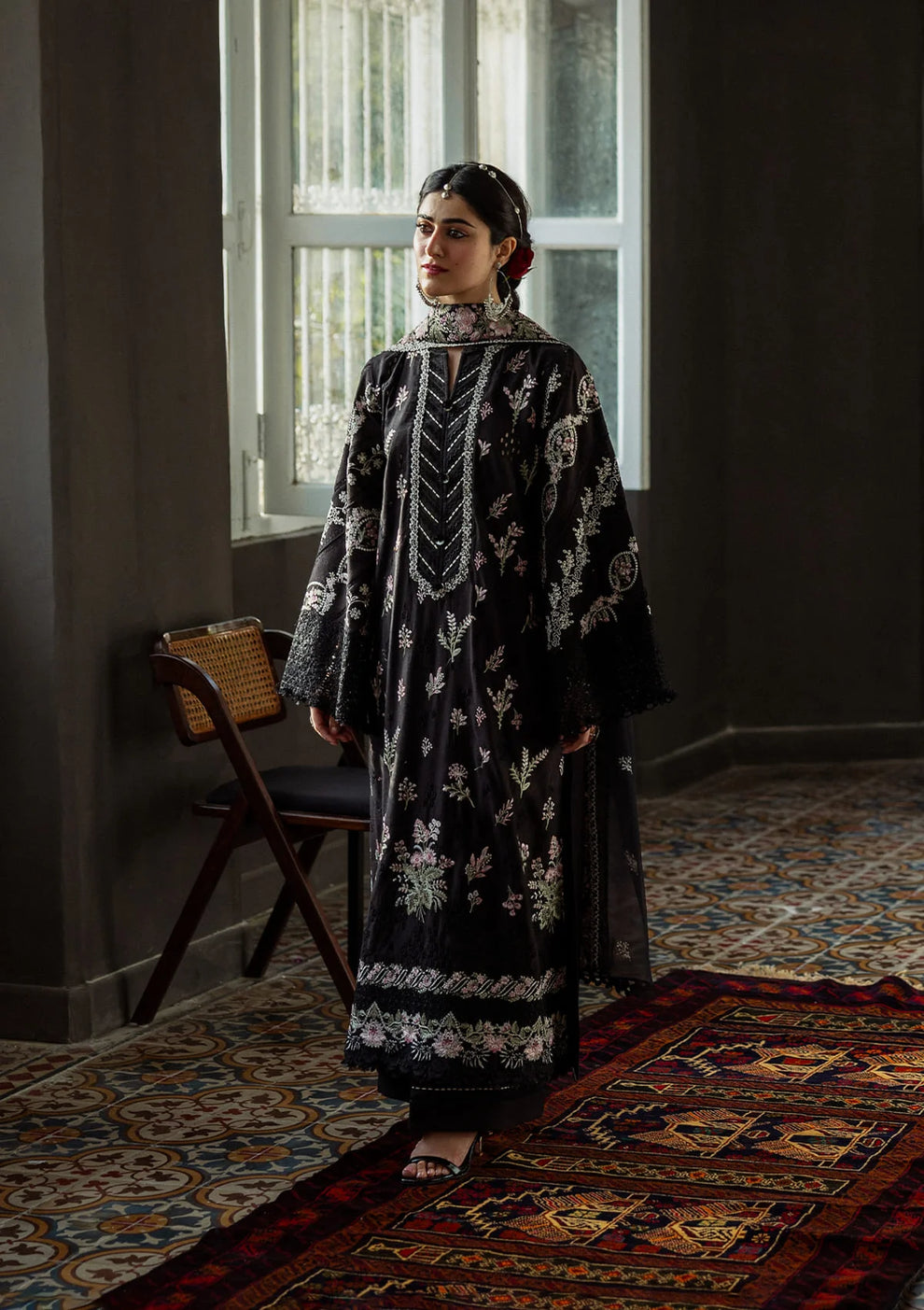 Kahf - Karandi with Embroidered Chiffon Collection '25
