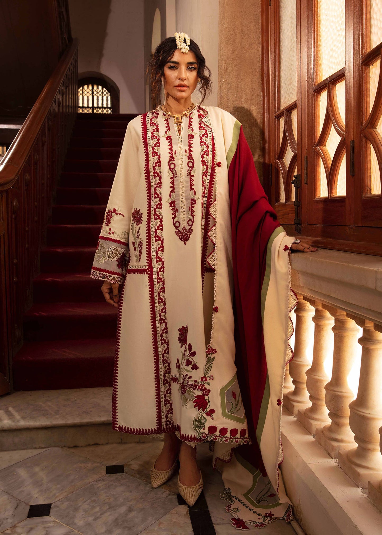 Crimson - Aaleen Winter Unstitched '24