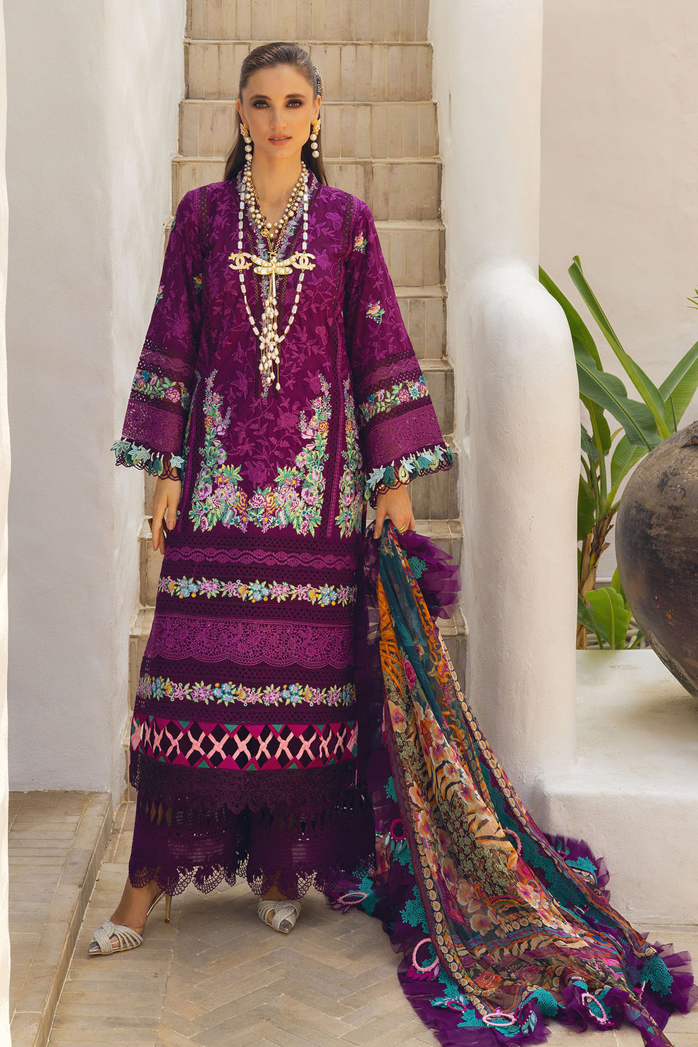 Annus Abrar - NERÓLI Unstitched Luxury Lawn '24