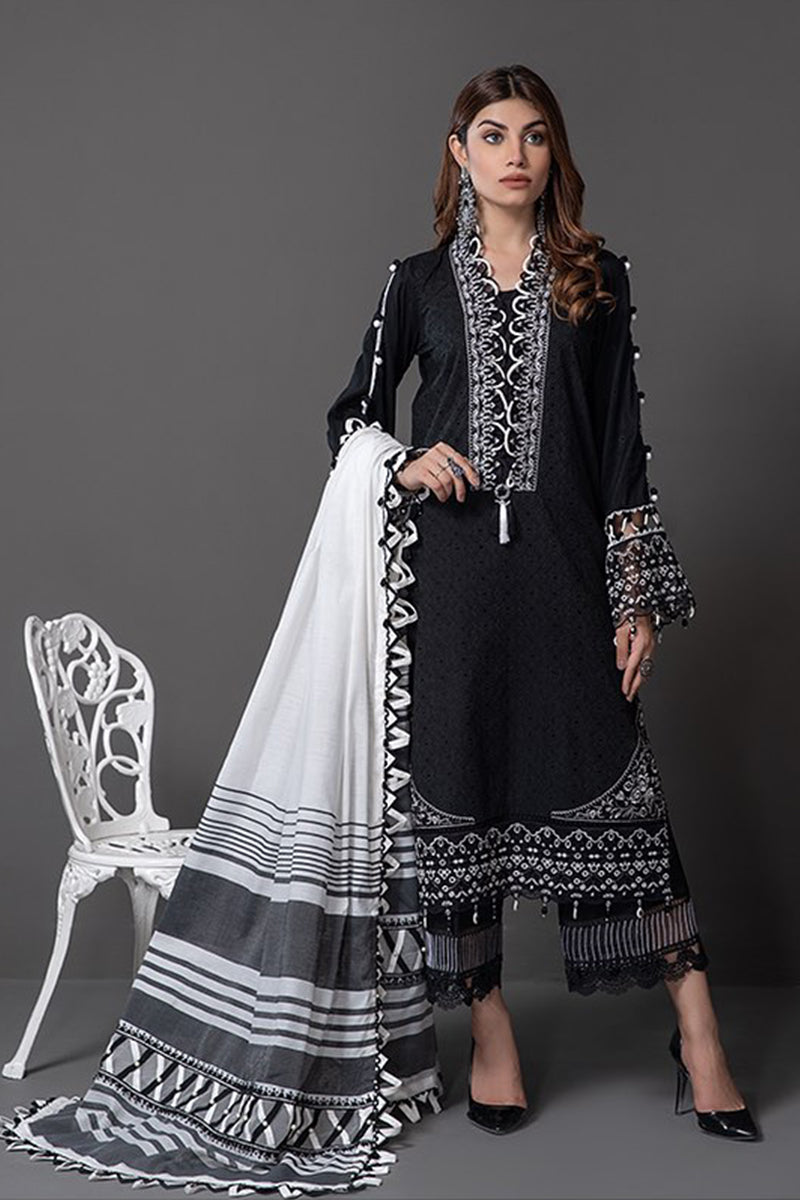 Anaya Monochrome Mystique Unstitched Embroidered Lawn '22