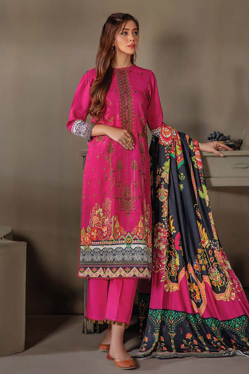 Lala - Sana & Samia Embroidered Woolen Print Collection